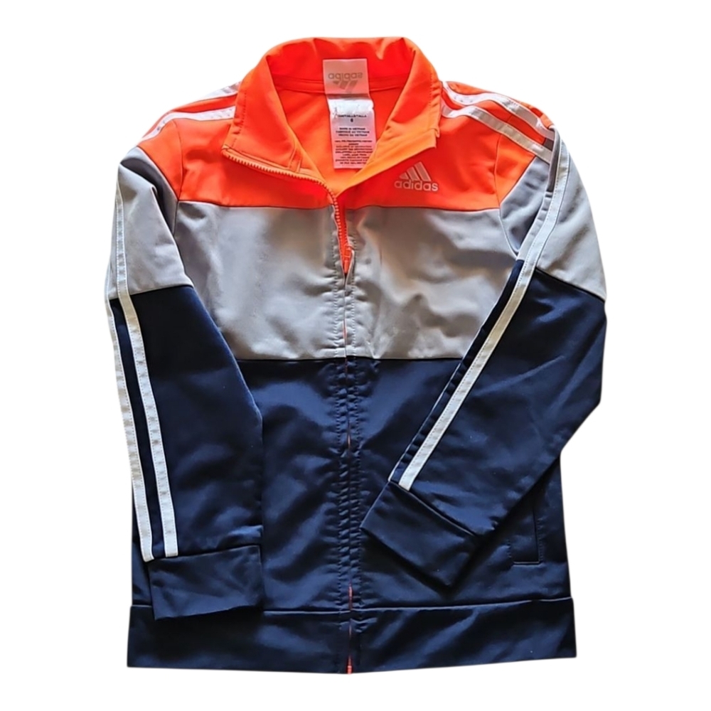 Adidas Boys Track Jacket Light Zip-up With Logo Size 6